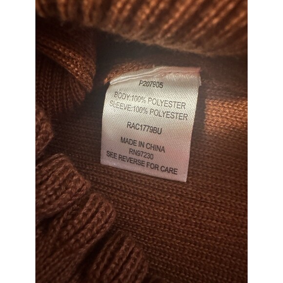 Almost Famous puff gauze sleeve sweater Mock Turtleneck M Bronze - Picture 5 of 12